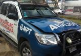 Camioneta de Seguridad Ciudadana de Trujillo solo presentó abolladuras. Foto: Trujillo en Línea