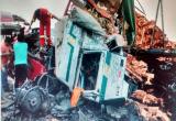 Terrible choque entre un camión y un tráiler en Huanchaco.(Foto RPP)