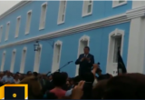 Candidato presidencial Alan García estuvo esta mañana en Trujillo. (Foto captura video)
