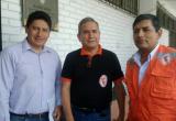 Alcalde se reunió con representantes de Defensa Civil en el Proind. Foto: Lourdes Gamboa