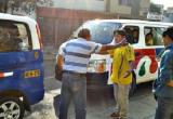 Ambos conductores estuvieron a punto de agarrarse a golpes de no haber sido por la intervención de serenazgo. (Foto serenazgo MPT)