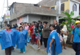Activa participación de los vecinos en el simulacro de lluvias realizado ayer en El Porvenir. (Foto cortesía Indeci)