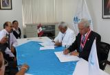 Firma del convenio del plan de trabajo 2015 entre Essalud y la UNT. (Foto cortesía)
