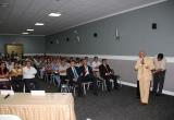Edilberto Ñique, gerente de Chavimochic, durante ponencia en seminario realizado en Piura. (Foto cortesía PECH)