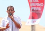 El presidente Ollanta Humala en inauguración del tramo de la carretera Santiago de Chuco- Shorey.(Foto cortesía)
