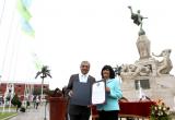 Alcalde firmó convenio con la representante de la Unesco en Perú.