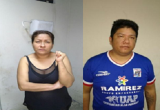 "Chino Malaco" y "Erika Platanera" después de ser capturados. (Foto elaboración Trujilloenlinea.pe)