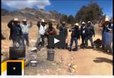 Protesta de pobladores en la vía a Calipuy. (Foto captura video)