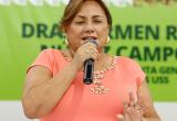 Realizó conferencia de prensa suspendida abruptamente ante el cuestionamiento de los periodistas. Foto: Facebook de Rosa Nuñez