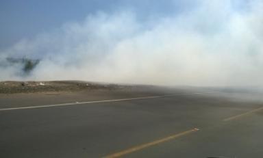 Humo dificultó la visión de los conductores. Foto: Trujillo en Línea