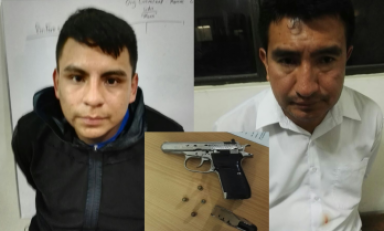 Detenidos y arma decomisada. Foto: Cortesía