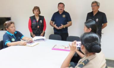 La Coprosec de Trujillo se reunió con miembros de la Policía Nacional en Trujillo. (Foto cortesía Serenazgo MPT)