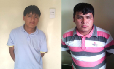La Policía capturó a Kevin Contreras Quiñonez y Yener Aldair Burgos en el distrito El Porvenir. (Foto cortesía PNP)