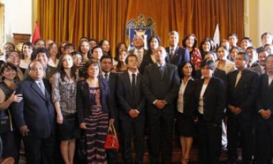 El equipo inicial de funcionarios del alcalde de Trujillo Elidio Espinoza Quispe. (Foto Correo)