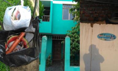 Dinamita y calcomanía se hallaron en esta vivienda. Foto: PNP