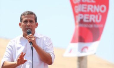 El presidente Ollanta Humala en inauguración del tramo de la carretera Santiago de Chuco- Shorey.(Foto cortesía)