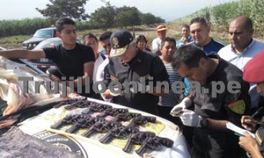 Armas estaban envueltas y enterradas entre los cañaverales de Cartavio. Foto: Trujillo en Línea