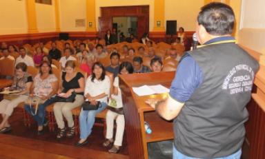 Reunión de la gerencia de Seguridad Ciudana con los alcaldes vecinales de Trujillo. (Foto cortesía MPT)