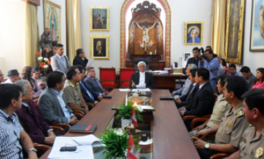 Reunión de las principales autoridades de La Libertad realizada en el Arzobispado de Trujillo. (Foto difusión)