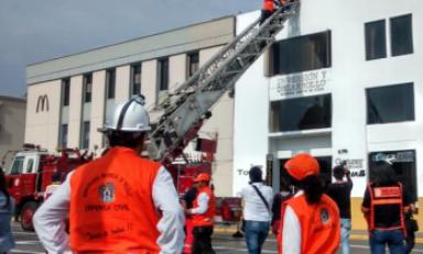 Simulacro de sismo en la ciudad de Trujillo. (Foto cortesía RPP)