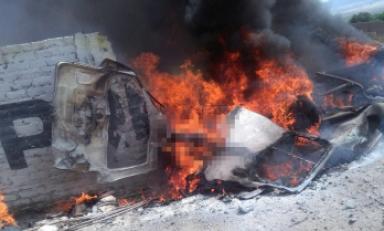 Trece murieron calcinados en combi. Foto: Trujillo en Línea