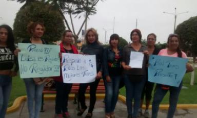 Llegó respaldada por dirigentes de la Red Trans de La Libertad. Foto: Trujillo en Línea