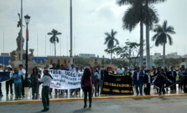 Exigieron una audiencia con principales autoridades del Gobierno Regional La Libertad. Foto: Trujillo en Línea