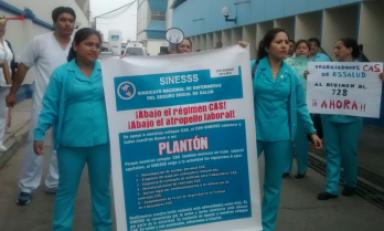 Acataron plantón dentro de hospital. Foto: Trujillo en Línea