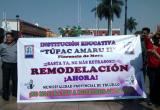 Llegaron con bombos y platillos protestaron en plaza de armas. Foto: Trujillo en Línea
