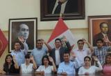 Carlos Calderón y el equipo que lo acompaña en la elecciones internas del Apra. (Foto Trujilloenlinea.pe)