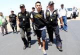 Gerald Oropeza López al momento de ser trasladado a Lima. (Foto Peru.com)