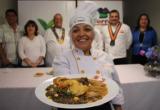 Rosa Haro ganadora del concurso gastronómico "Quinua Fusión". (Foto difusión)