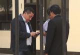 Alcalde de Huanchaco y sus funcionarios denunciando el caso de extorsión.(Foto Trujilloenlinea.pe)