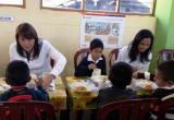 Nadine Heredia y la ministra Paola Bustamante estuvieron en el inicio del año escolar en Otuzco(Foto cortesía Midis)