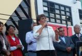 La suspendida alcaldesa del Santa, Victoria Espinoza, reapareció en Chimbote.(Foto Chimbotenlinea.com)