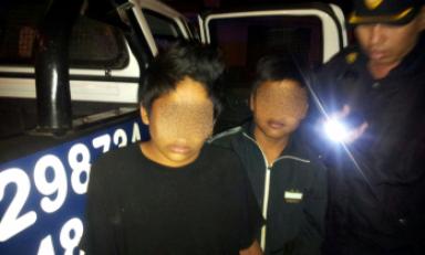 Menores detenidos, llevaban balanza presuntamente robada. Foto: Seguridad Ciudadana MPT