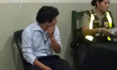 Este es el chofer Isaac Callirgos Arréstegui, quien se tragó los papeles higiénicos del baño de la comisaría. (Foto MPT)