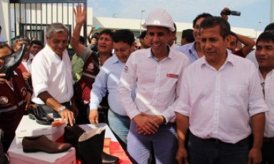 El presidente Ollanta Humala y el ministro del Produce, visitaron también el CITE del Calzado en El Porvenir.