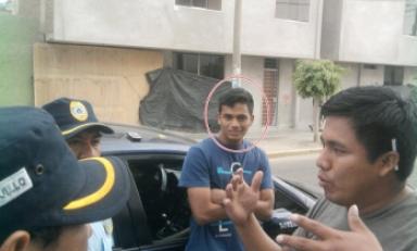 El empleado del Inpe agresor, su rostro está resaltado en un círculo. (Fotos cortesía Serenazgo MPT)