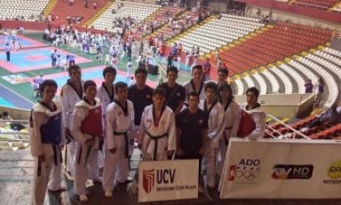 Equipo de Taekwondo de la Universidad César Vallejo. (Foto cortesía)