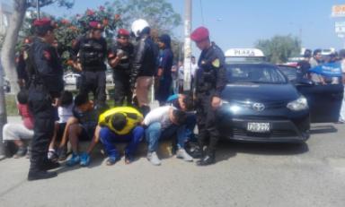 Hampones fueron reducidos a pocos metros del óvalo Mochica. Foto: Trujillo en Línea